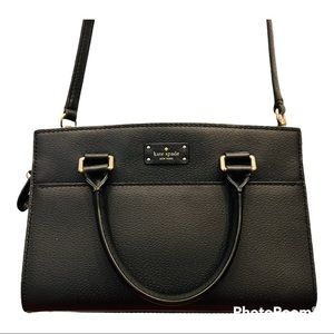 Kate Spade Structured Black Leather Cross Body shoulder Satchel